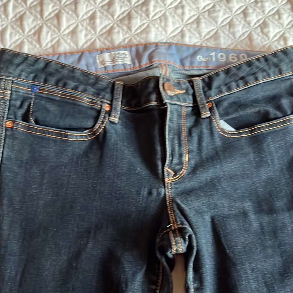 GAP Blue Skinny Jeans with Subtle Faded Finish